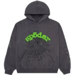 Sp5der Wait Web Hoodie Slate Grey